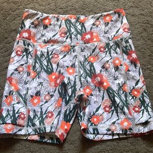 Senita athletics tight floral shorts size medium